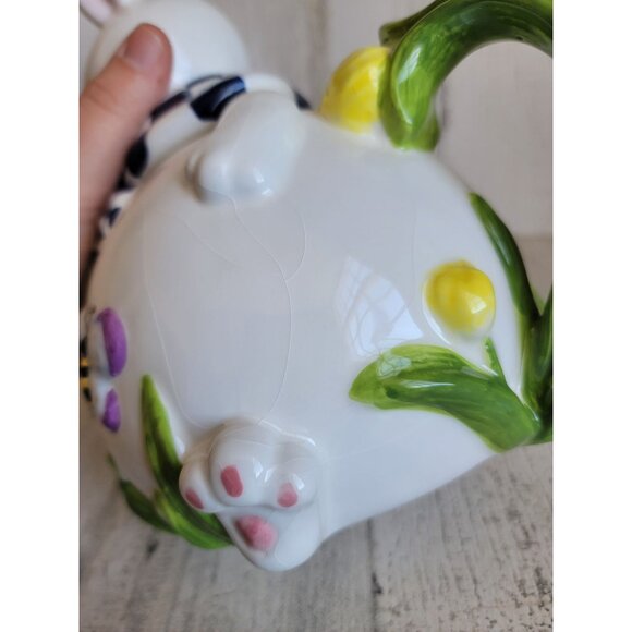 Mercuries Rabbit bunny AS IS Teapot spring tulip - Picture 15 of 16